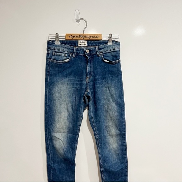 Acne Studios Skin 5 Used Blue Mid Rise Super Skinny Leg Stretch Denim Jeans - Picture 4 of 9